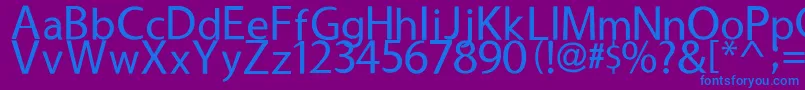 フォントUsuality – 紫色の背景に青い文字