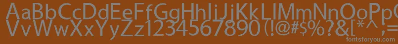 フォントUsuality – 茶色の背景に灰色の文字