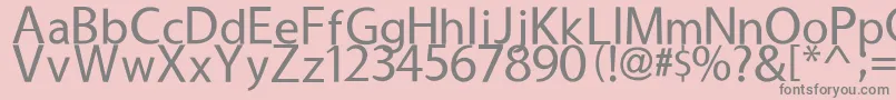 フォントUsuality – ピンクの背景に灰色の文字