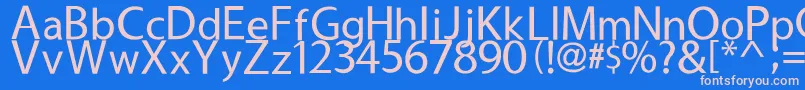 フォントUsuality – ピンクの文字、青い背景