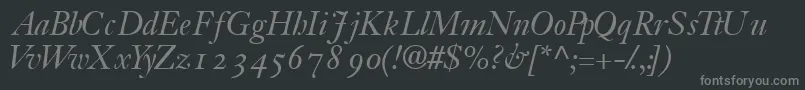 Czcionka JansonossskItalic – szare czcionki na czarnym tle