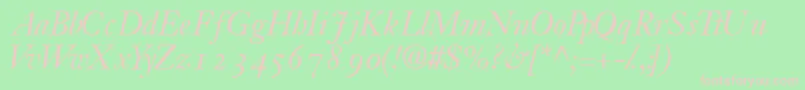 JansonossskItalic Font – Pink Fonts on Green Background