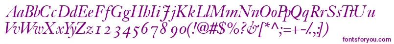 JansonossskItalic-fontti – violetit fontit