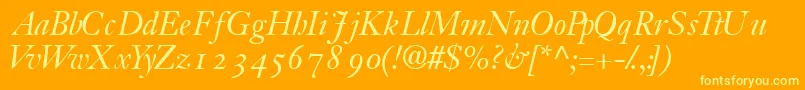 JansonossskItalic Font – Yellow Fonts on Orange Background
