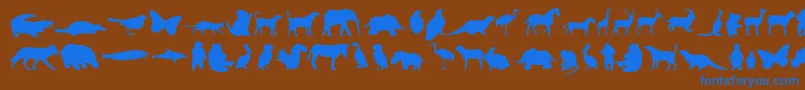 Czcionka Anim – niebieskie czcionki na brązowym tle