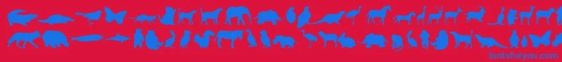 フォントAnim – 赤い背景に青い文字