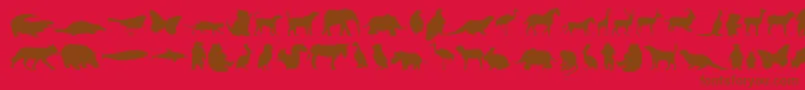フォントAnim – 赤い背景に茶色の文字
