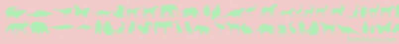 Anim-fontti – vihreät fontit vaaleanpunaisella taustalla