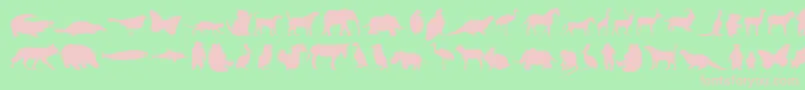 Anim-fontti – vaaleanpunaiset fontit vihreällä taustalla