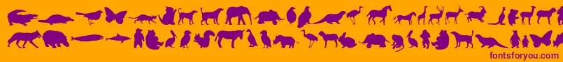 フォントAnim – オレンジの背景に紫のフォント