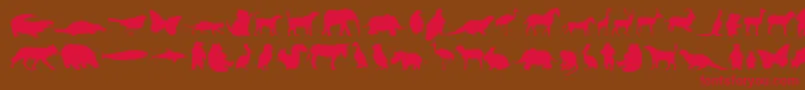 フォントAnim – 赤い文字が茶色の背景にあります。