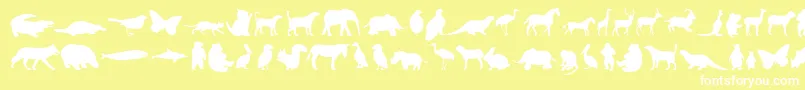 Anim-fontti – valkoiset fontit keltaisella taustalla