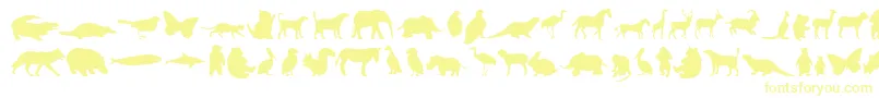 Czcionka Anim – żółte czcionki na białym tle
