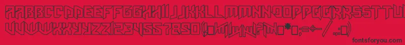 Amazoostrovoutline Font – Black Fonts on Red Background