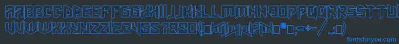 Amazoostrovoutline Font – Blue Fonts on Black Background