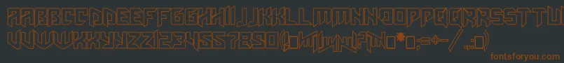 Amazoostrovoutline Font – Brown Fonts on Black Background