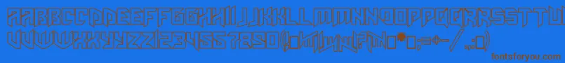 Amazoostrovoutline Font – Brown Fonts on Blue Background