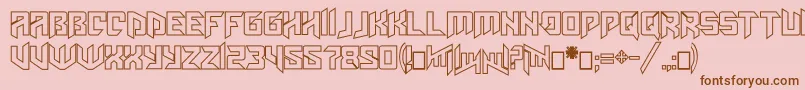 Amazoostrovoutline Font – Brown Fonts on Pink Background