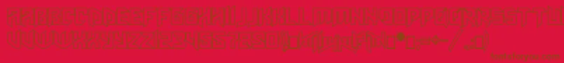 Amazoostrovoutline Font – Brown Fonts on Red Background