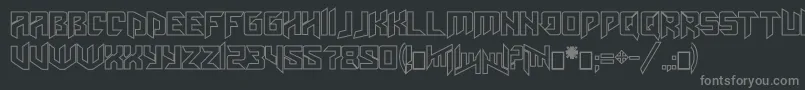 Amazoostrovoutline Font – Gray Fonts on Black Background