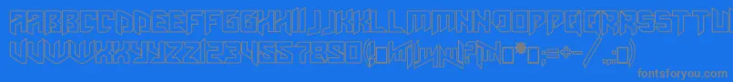 Amazoostrovoutline Font – Gray Fonts on Blue Background