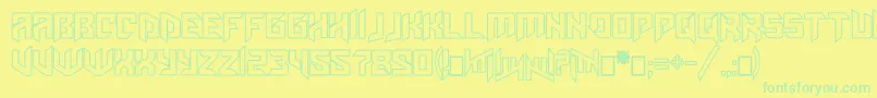 Amazoostrovoutline Font – Green Fonts on Yellow Background