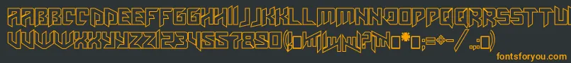 Amazoostrovoutline Font – Orange Fonts on Black Background