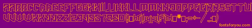 Amazoostrovoutline Font – Orange Fonts on Purple Background
