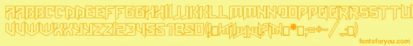 Amazoostrovoutline Font – Orange Fonts on Yellow Background