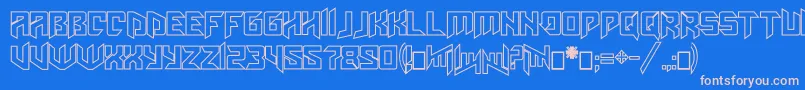 Amazoostrovoutline Font – Pink Fonts on Blue Background