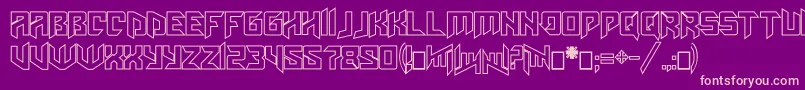 Amazoostrovoutline Font – Pink Fonts on Purple Background