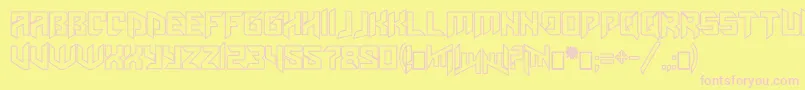 Amazoostrovoutline Font – Pink Fonts on Yellow Background