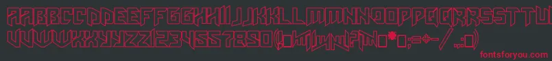 Amazoostrovoutline Font – Red Fonts on Black Background