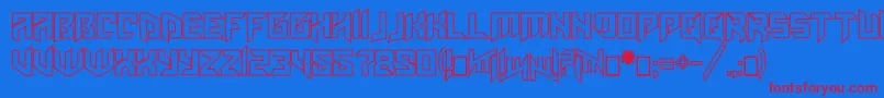 Amazoostrovoutline Font – Red Fonts on Blue Background