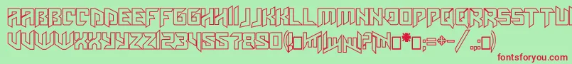 Amazoostrovoutline Font – Red Fonts on Green Background