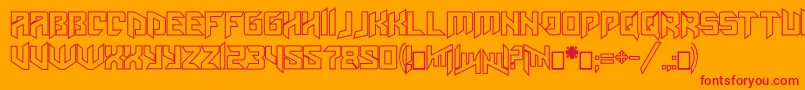 Amazoostrovoutline-fontti – punaiset fontit oranssilla taustalla