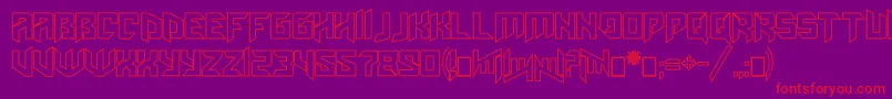 Amazoostrovoutline Font – Red Fonts on Purple Background