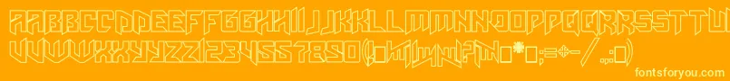 Amazoostrovoutline Font – Yellow Fonts on Orange Background