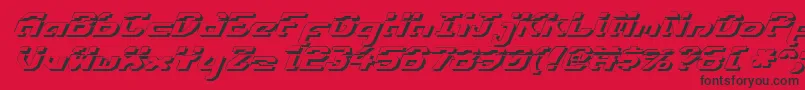 フォントEnsignflis – 赤い背景に黒い文字