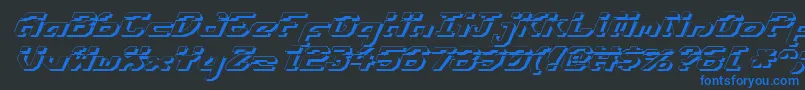 フォントEnsignflis – 黒い背景に青い文字