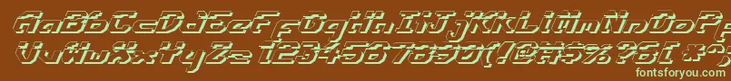 Ensignflis-fontti – vihreät fontit ruskealla taustalla