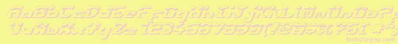 Czcionka Ensignflis – różowe czcionki na żółtym tle