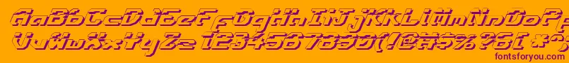 Ensignflis-fontti – violetit fontit oranssilla taustalla