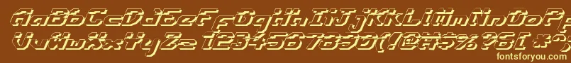 Ensignflis-fontti – keltaiset fontit ruskealla taustalla