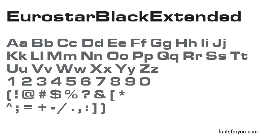 Шрифт EurostarBlackExtended – алфавит, цифры, специальные символы