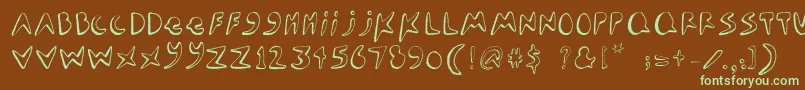 Seamonster-fontti – vihreät fontit ruskealla taustalla