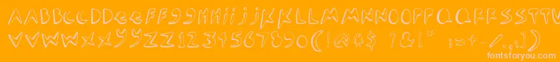 Seamonster-Schriftart – Rosa Schriften auf orangefarbenem Hintergrund