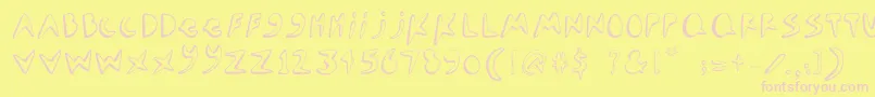 Czcionka Seamonster – różowe czcionki na żółtym tle