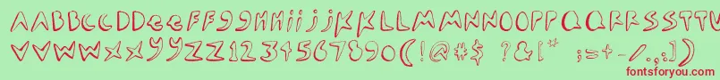 Seamonster Font – Red Fonts on Green Background