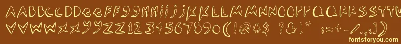Seamonster-fontti – keltaiset fontit ruskealla taustalla